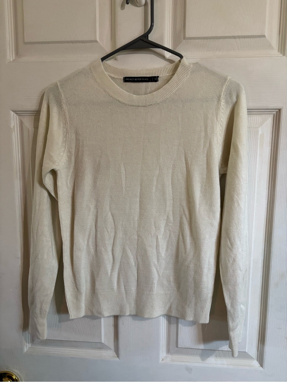 Project Better Place Cream Crewneck Sweater - Soft Neutral Knit
